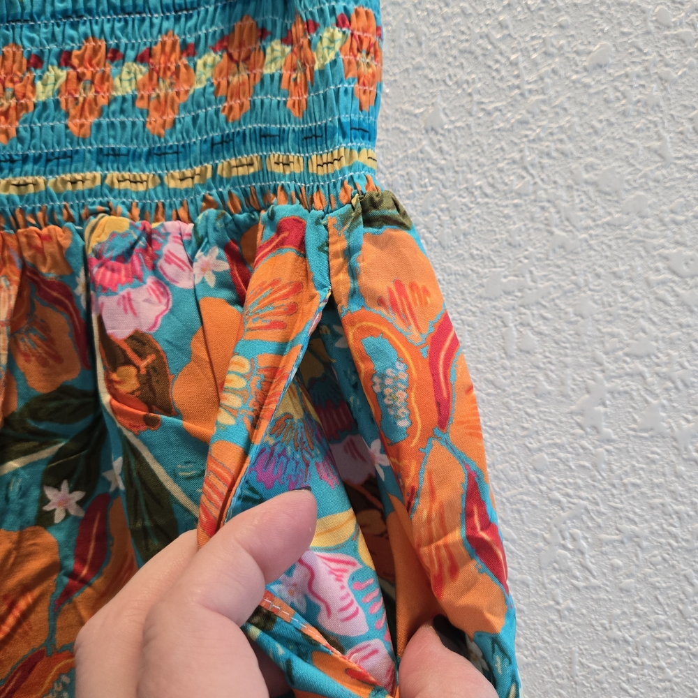 Cupshe Floral Wide Leg Pants - Orange and‎ Green Pocjet - Picture 9 of 16
